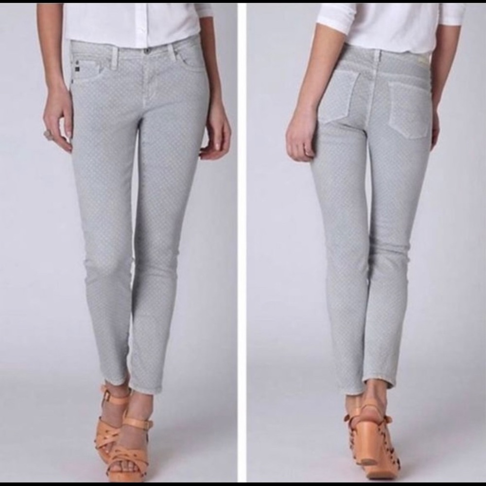 AG Adriano Goldschmied
Gray and White Polka Dot Stevie Straight Leg Jeans